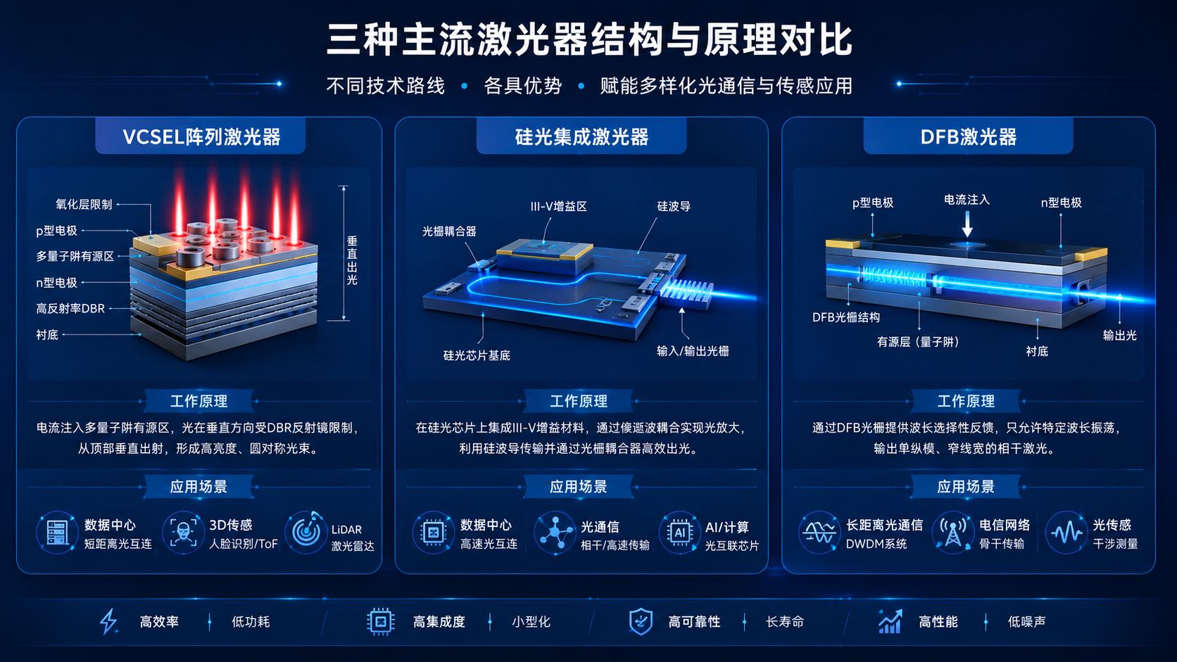 CPO三种激光器技术路线：VCSEL阵列、硅光集成、DFB激光器